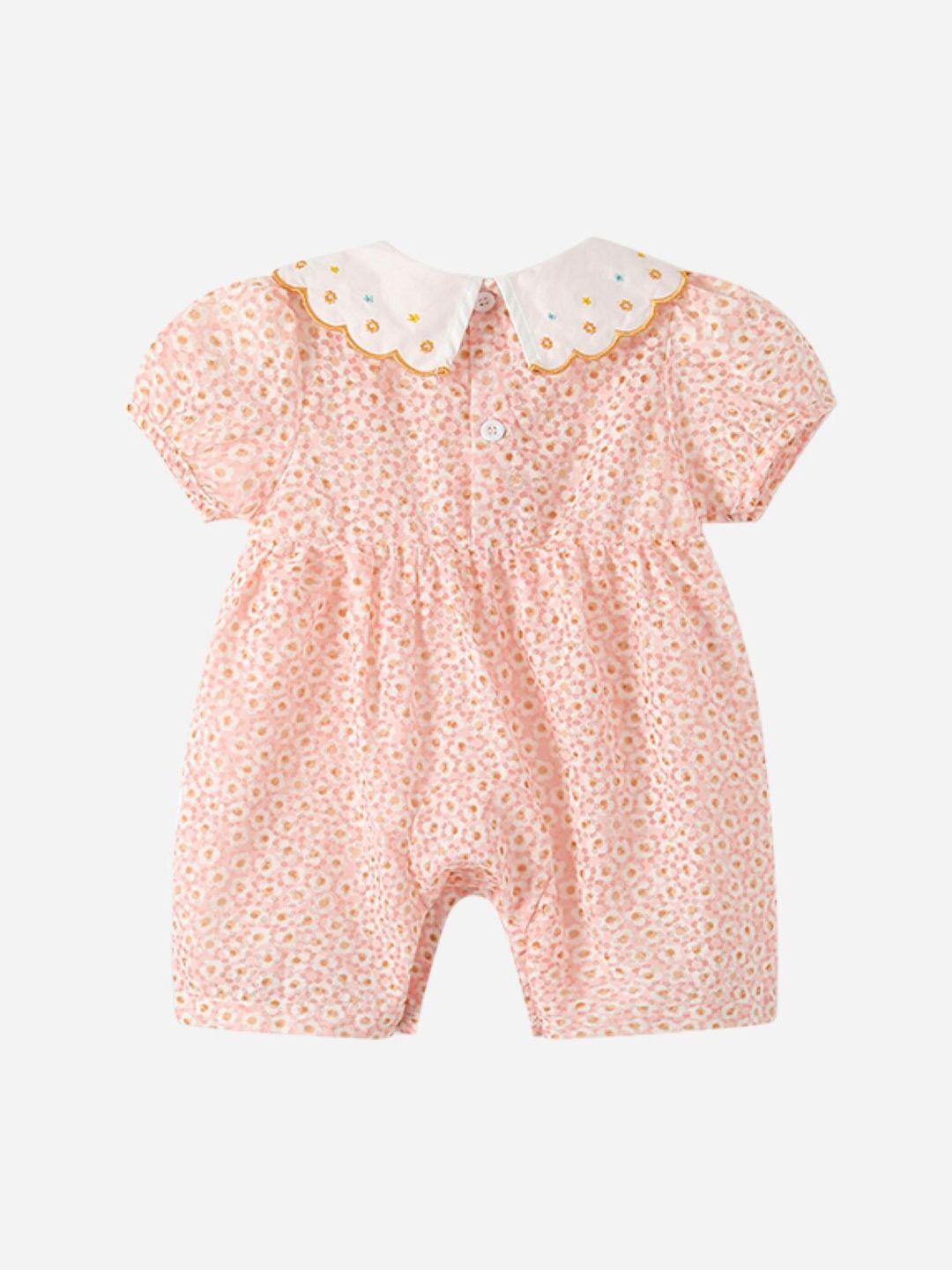 stylecast infant girls pink pure cotton romper