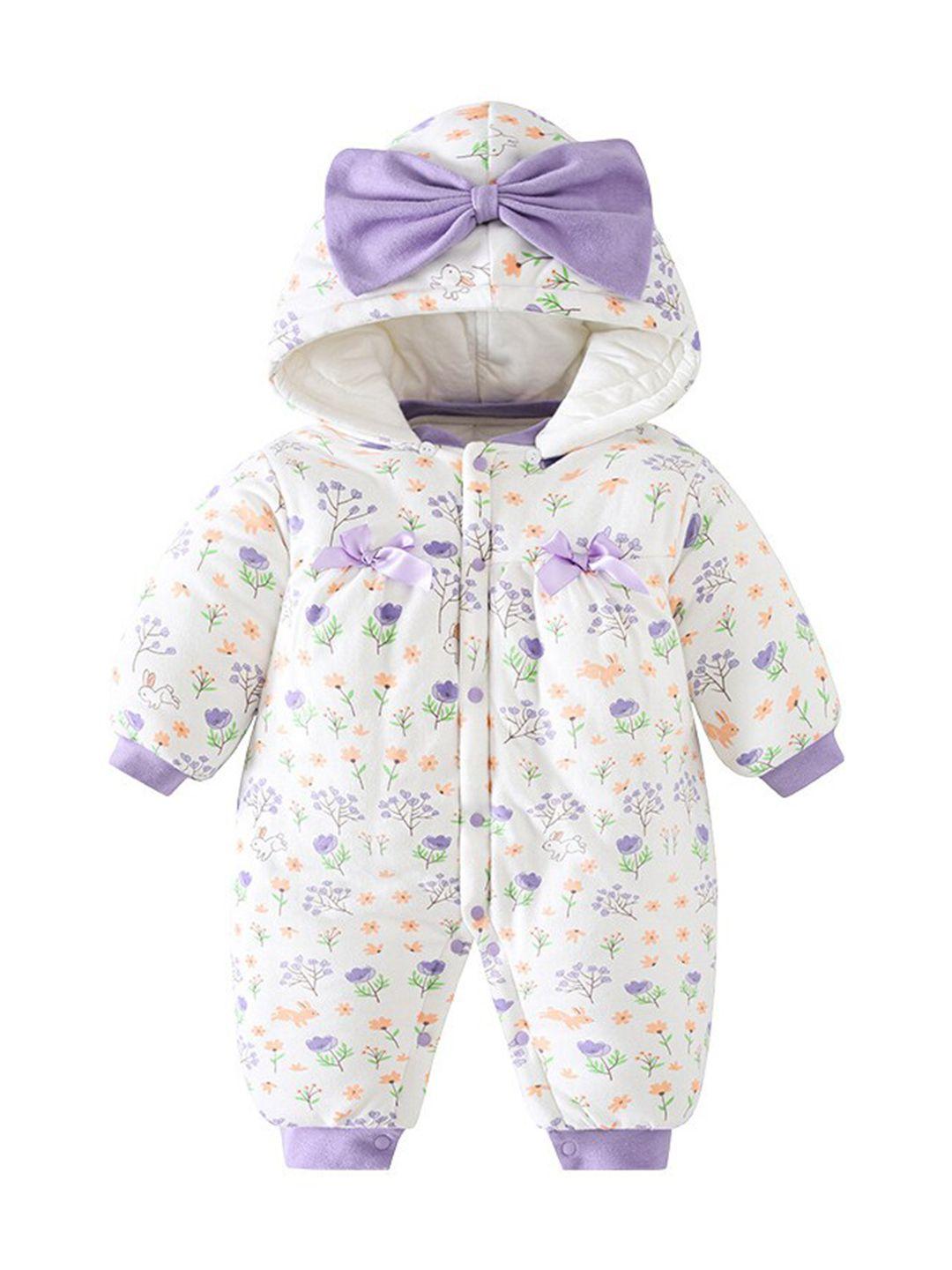 stylecast infant girls printed hooded rompers
