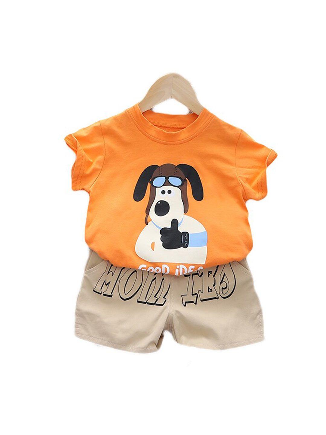 stylecast infant kids pure cotton printed t-shirt with shorts