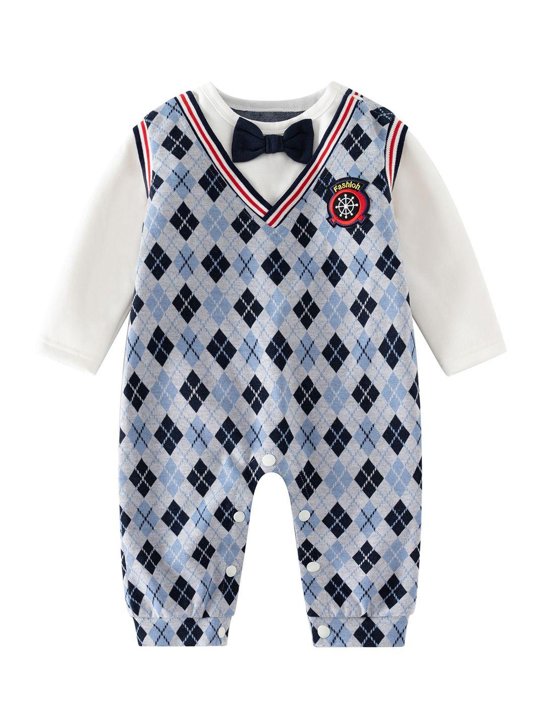 stylecast-infants-boys-checked-cotton-rompers
