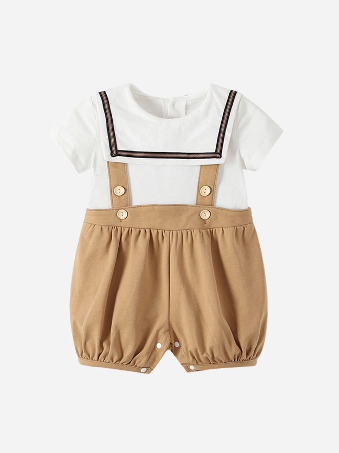 stylecast infants brown round neck rompers
