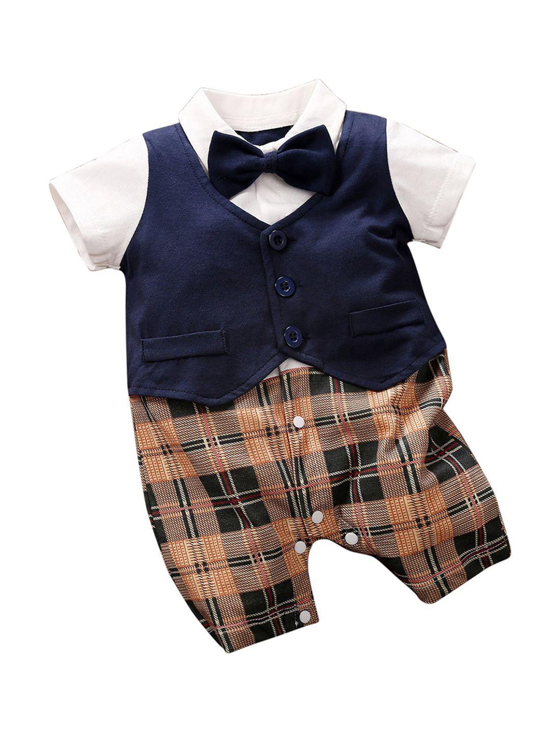 stylecast-infants-checked-cotton-rompers