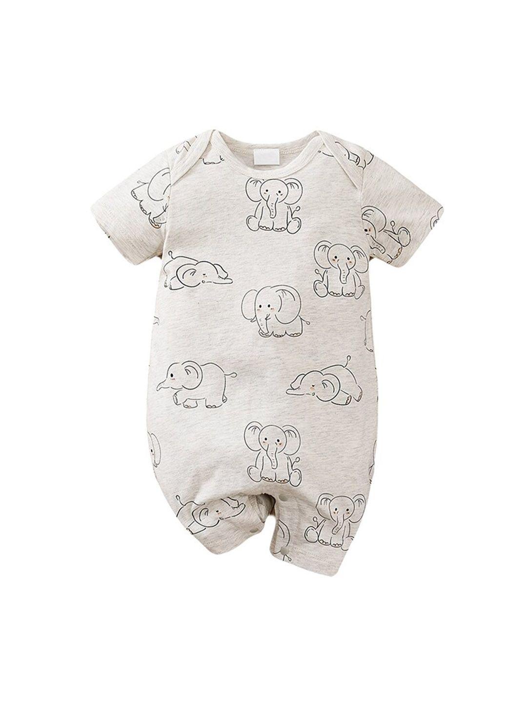 stylecast infants grey printed pure cotton romper