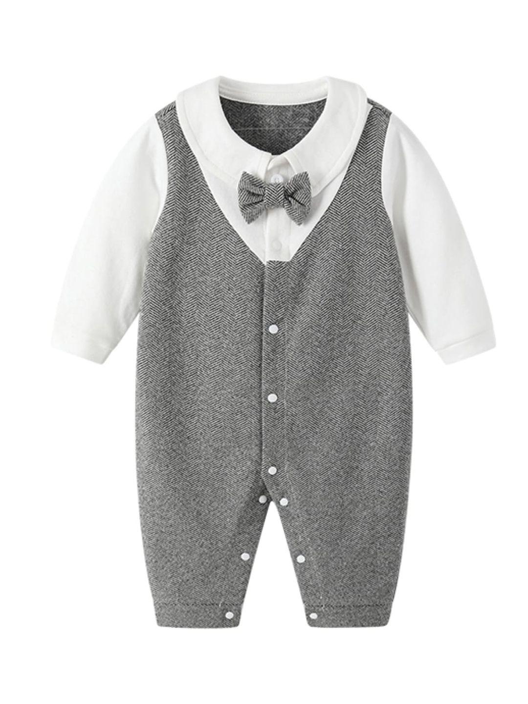 stylecast infants grey shirt collar romper