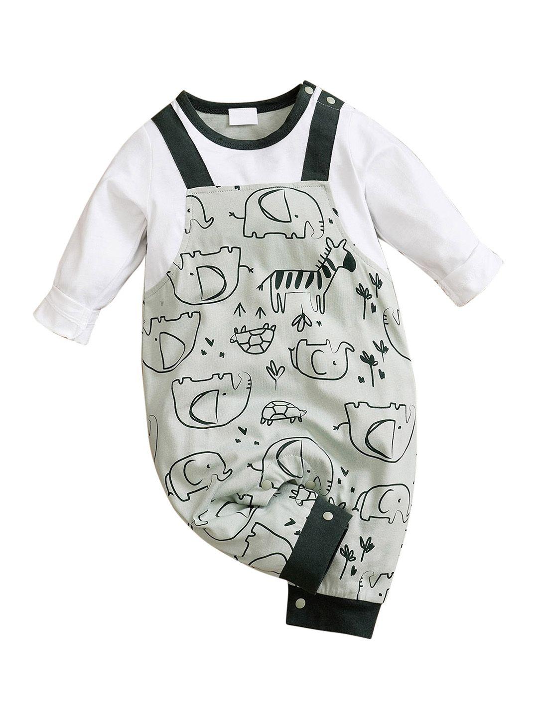 stylecast infants printed cotton rompers