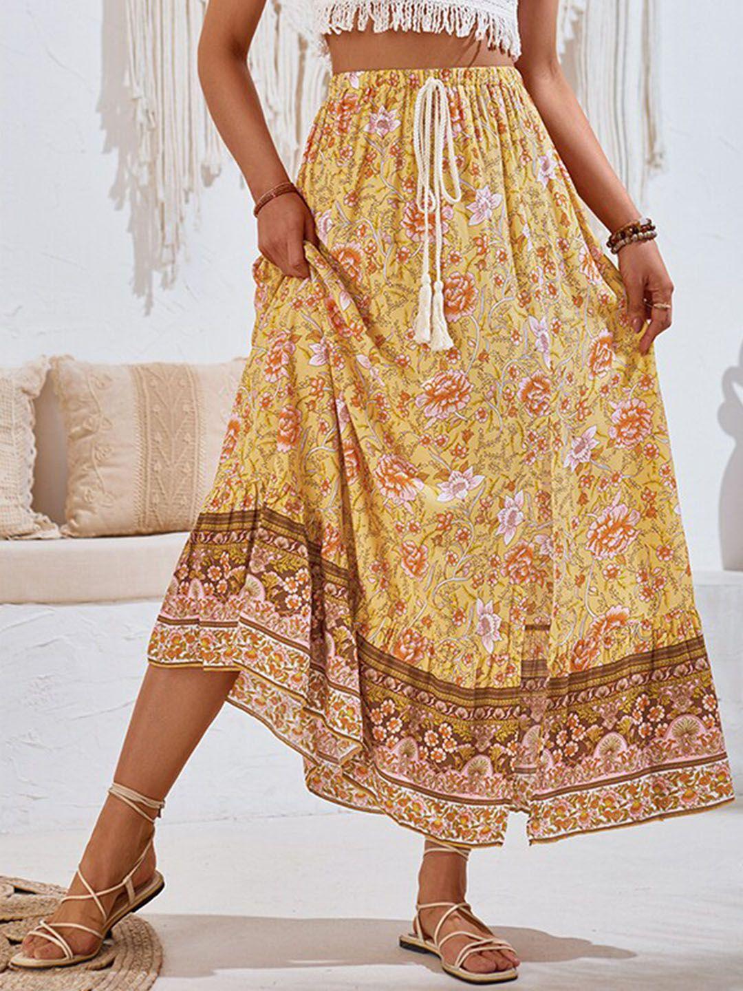 stylecast printed flared midi skirt
