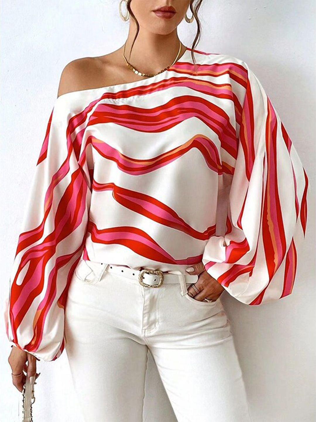 stylecast red animal striped top
