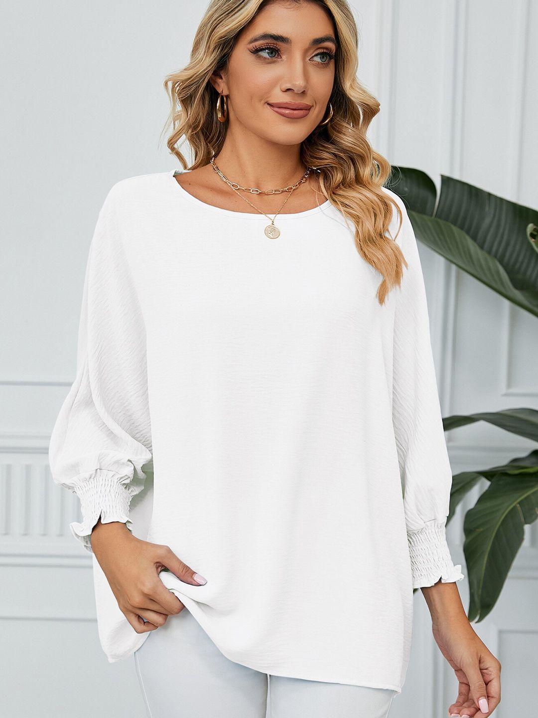stylecast white batwing sleeve chambray top