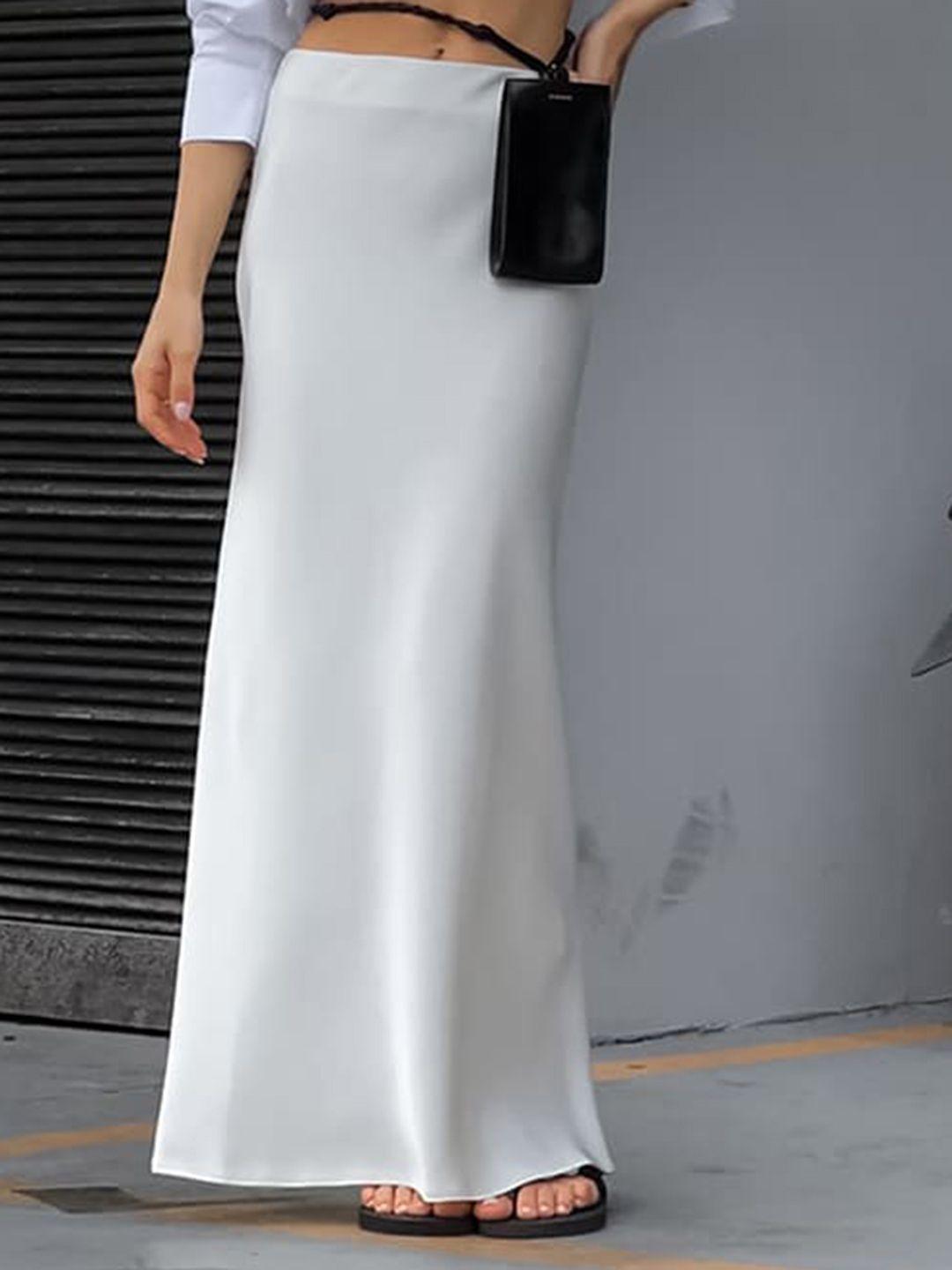 stylecast white high-rise a-line maxi skirt