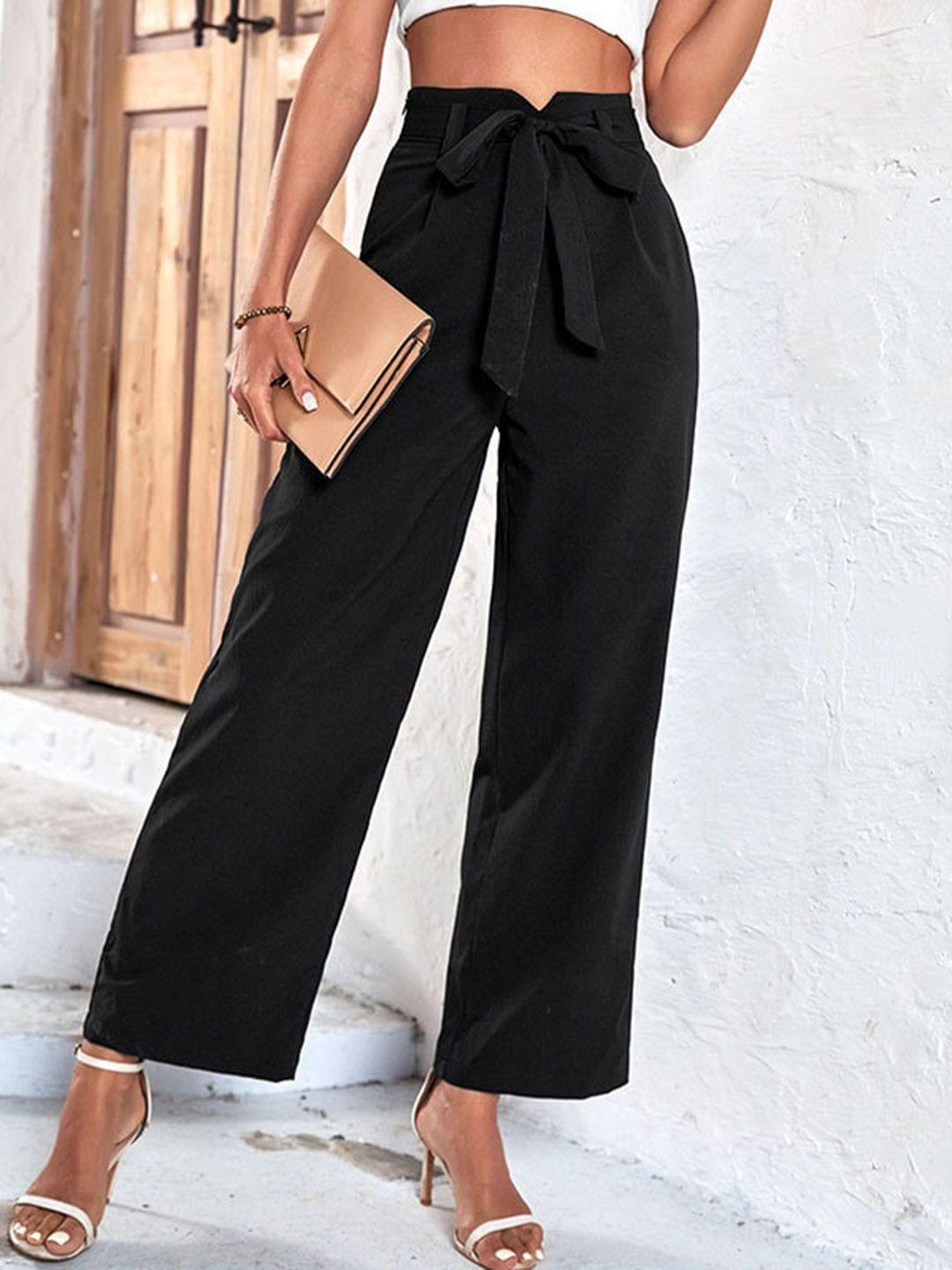 stylecast women black high-rise trousers