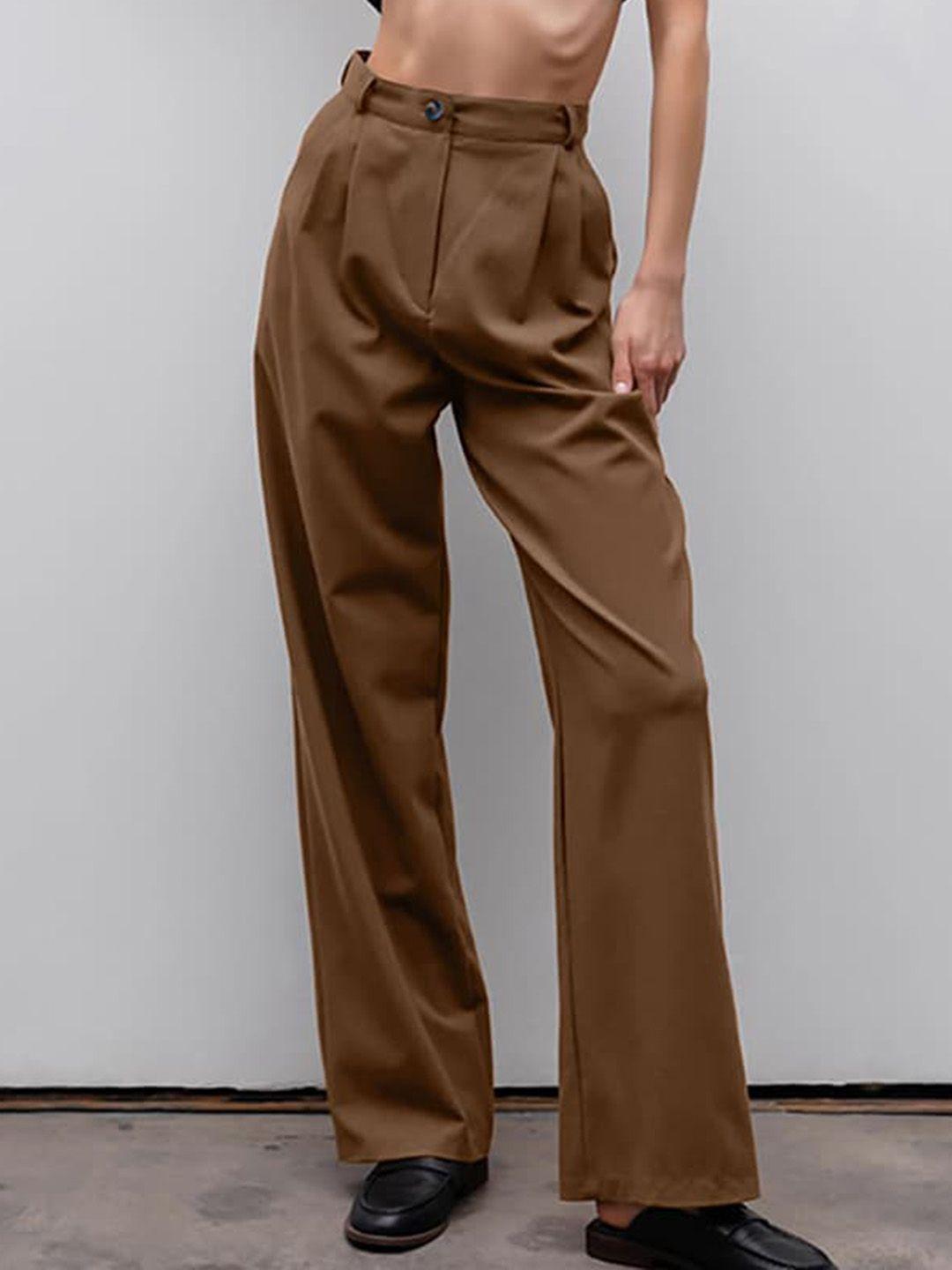 stylecast women brown flared trousers