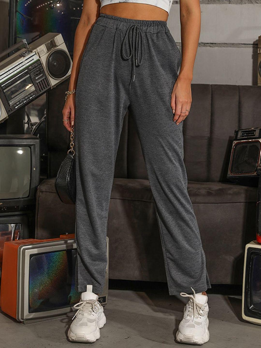stylecast women grey high-rise trousers