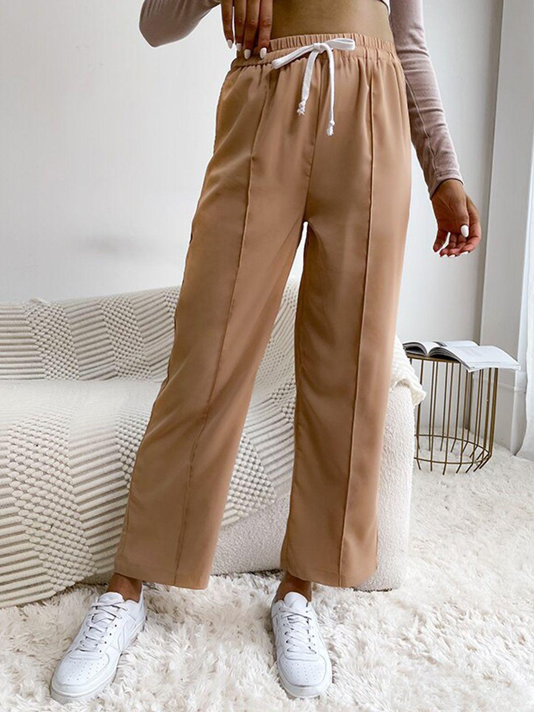 stylecast women khaki high-rise trousers