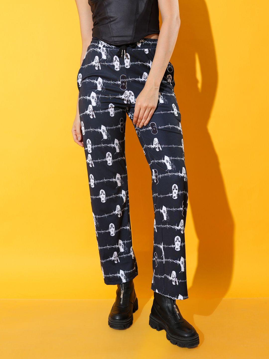 stylecast x hersheinbox monochrome printed trousers