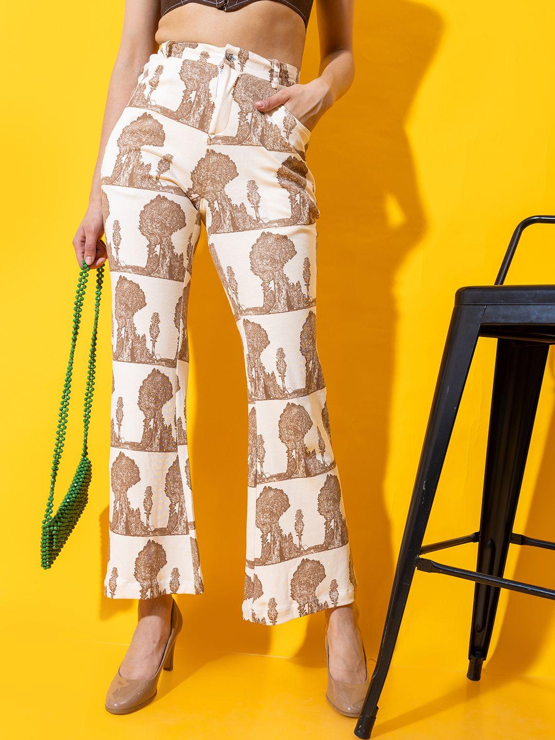 stylecast x hersheinbox women printed high-rise trousers