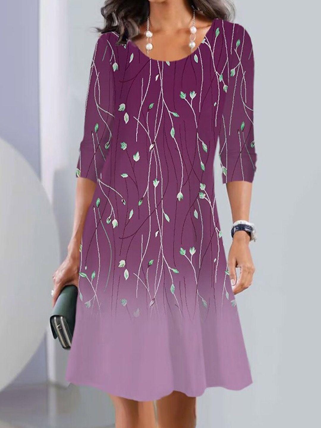 stylecast x kpop burgundy ethnic motifs print a-line dress