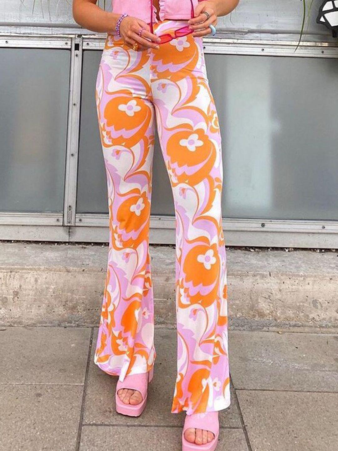 stylecast x kpop women orange animal printed original trousers
