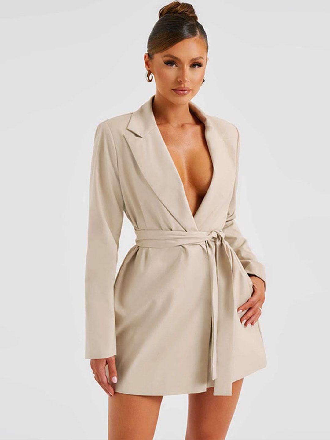 stylecast beige single-breasted overcoat