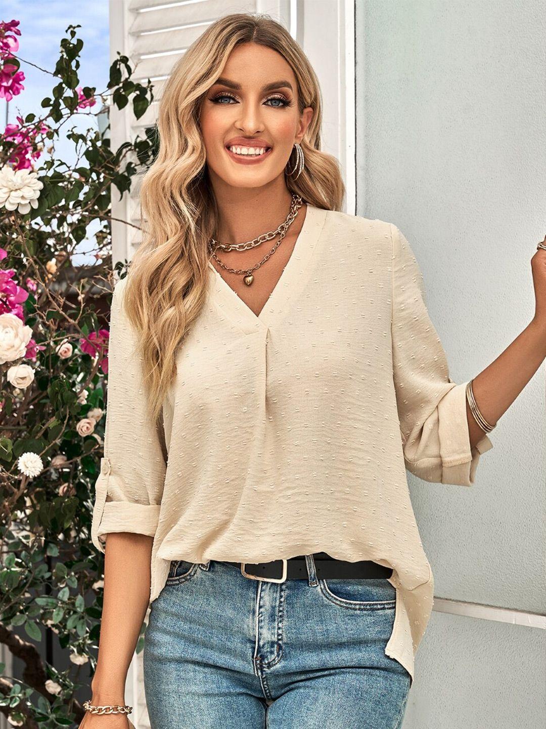 stylecast beige styled back top