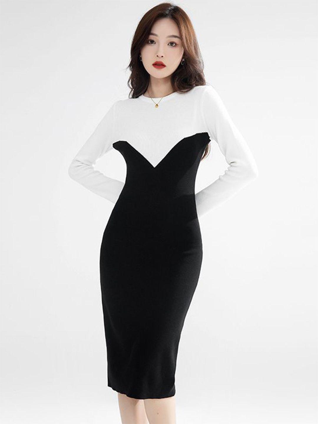 stylecast black colourblocked bodycon dress