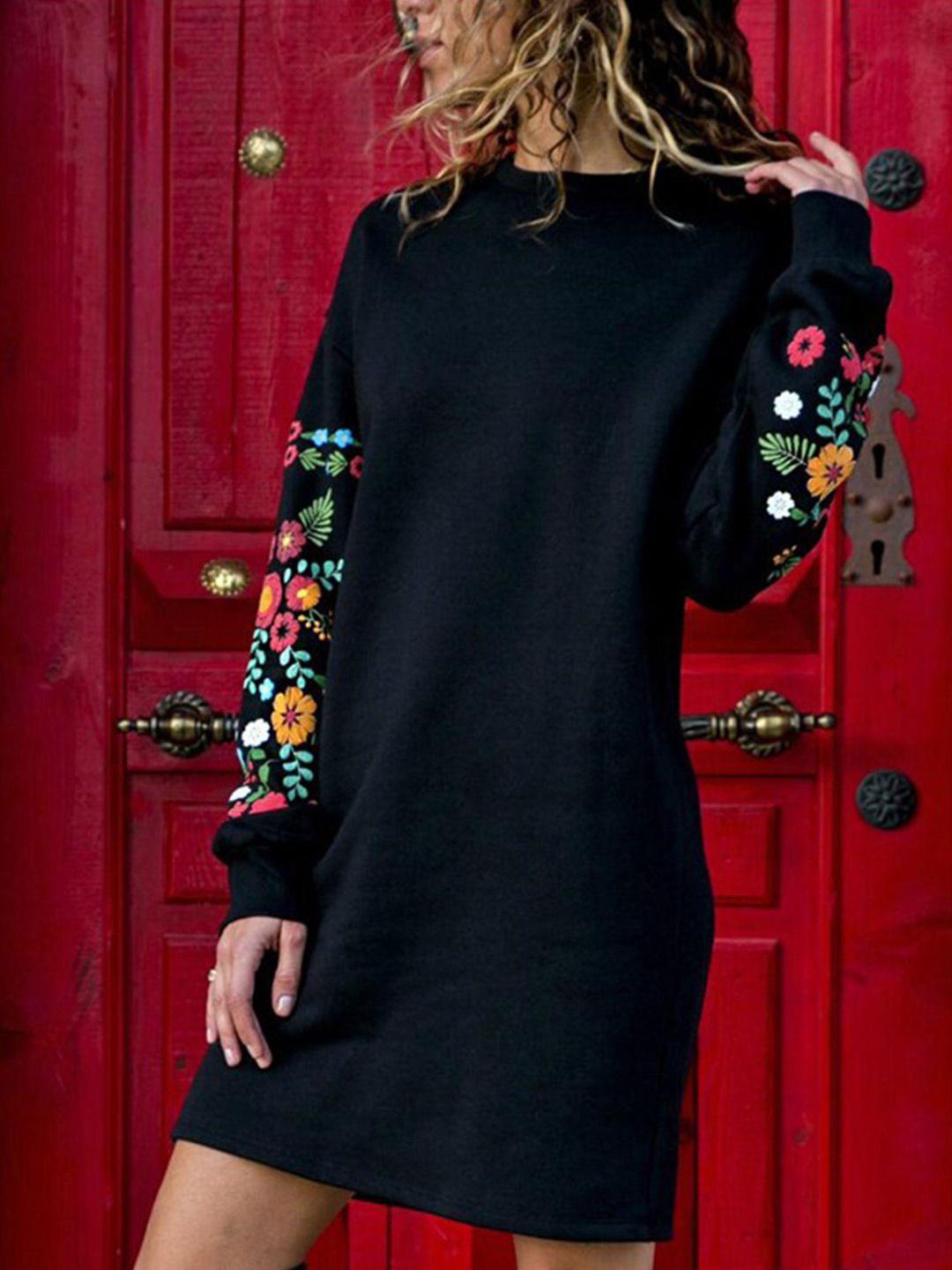 stylecast black embroidered detail t-shirt dress