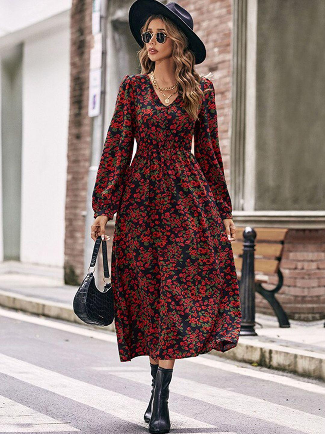 stylecast black floral print maxi midi dress