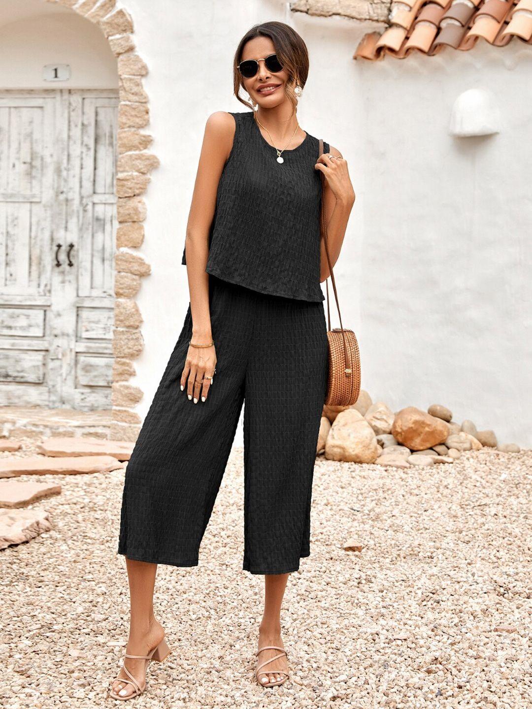 stylecast black round neck basic jumpsuit