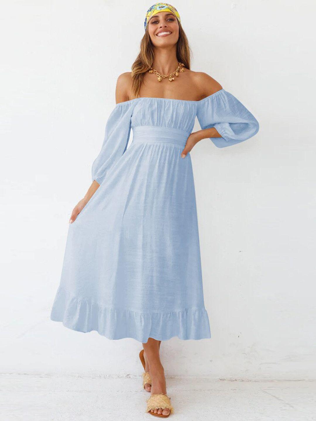 stylecast blue off-shoulder midi dress