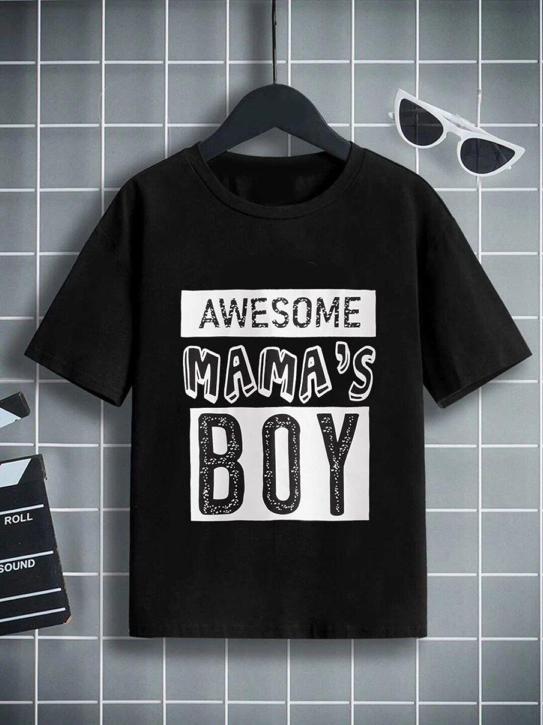 stylecast boys black typography printed regular t-shirt