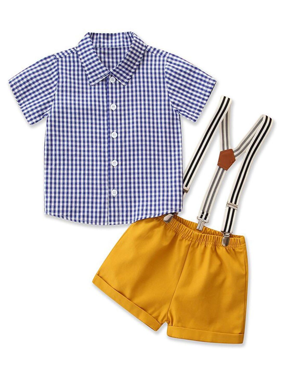 stylecast boys blue checked top with shorts