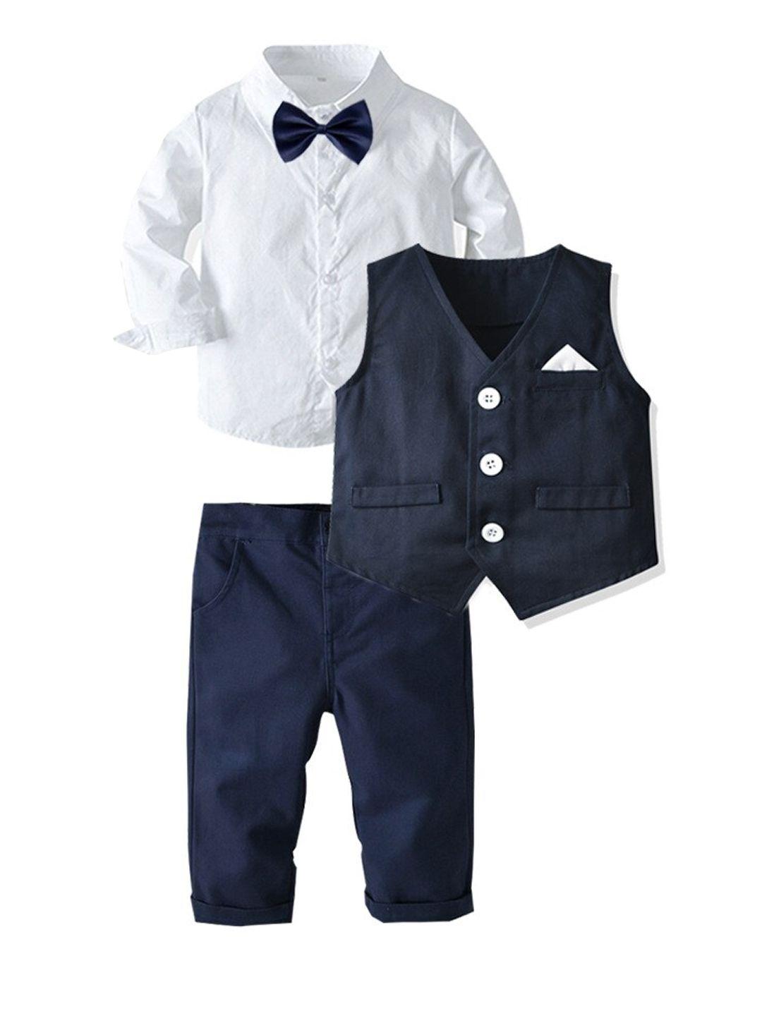 stylecast boys blue v-neck single breasted 3 piece suit