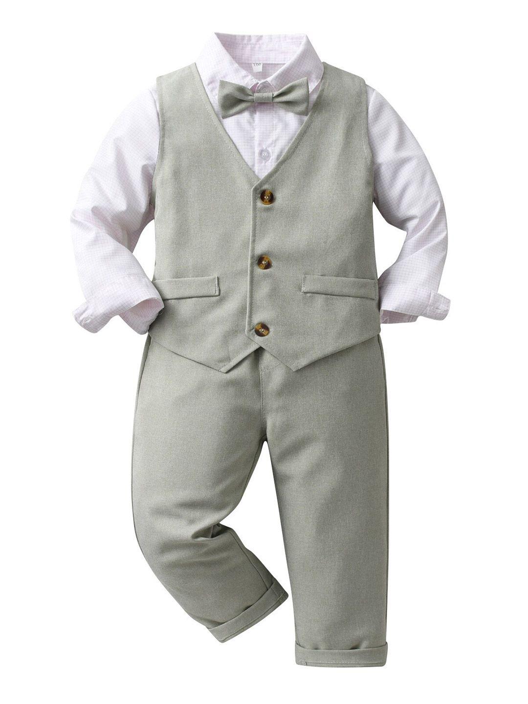 stylecast boys green checked 3 piece suit