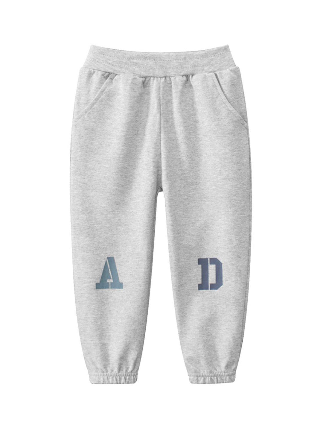 stylecast boys grey printed easy wash cotton joggers