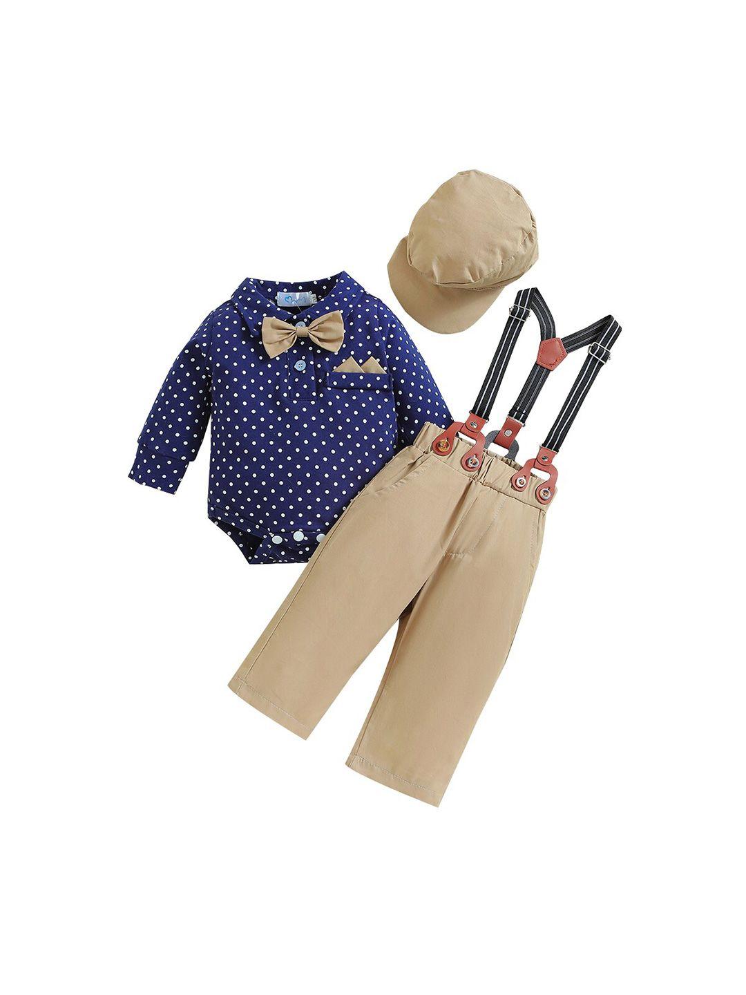 stylecast boys navy blue printed shirt with trousers