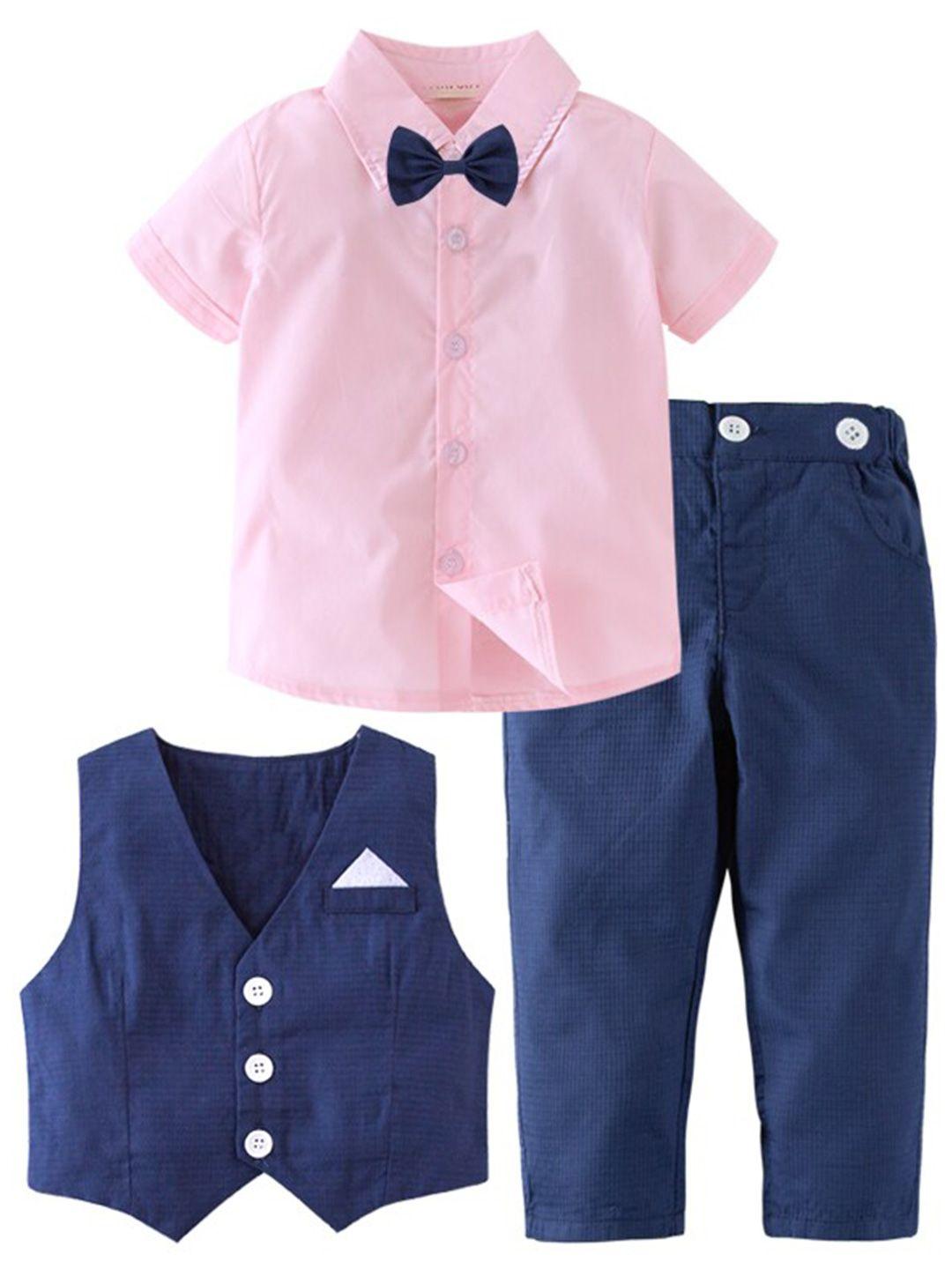 stylecast boys pink v-neck single breasted 3 piece suit