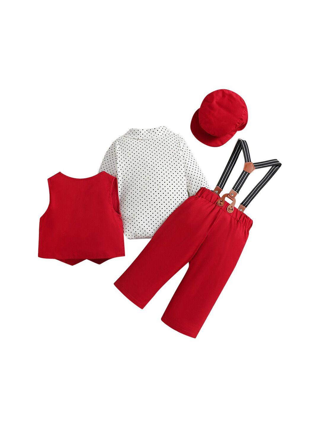 stylecast boys red & white 5 piece suit