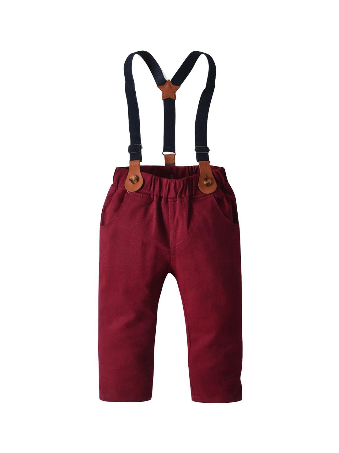 stylecast boys slim fit high-rise cotton trousers