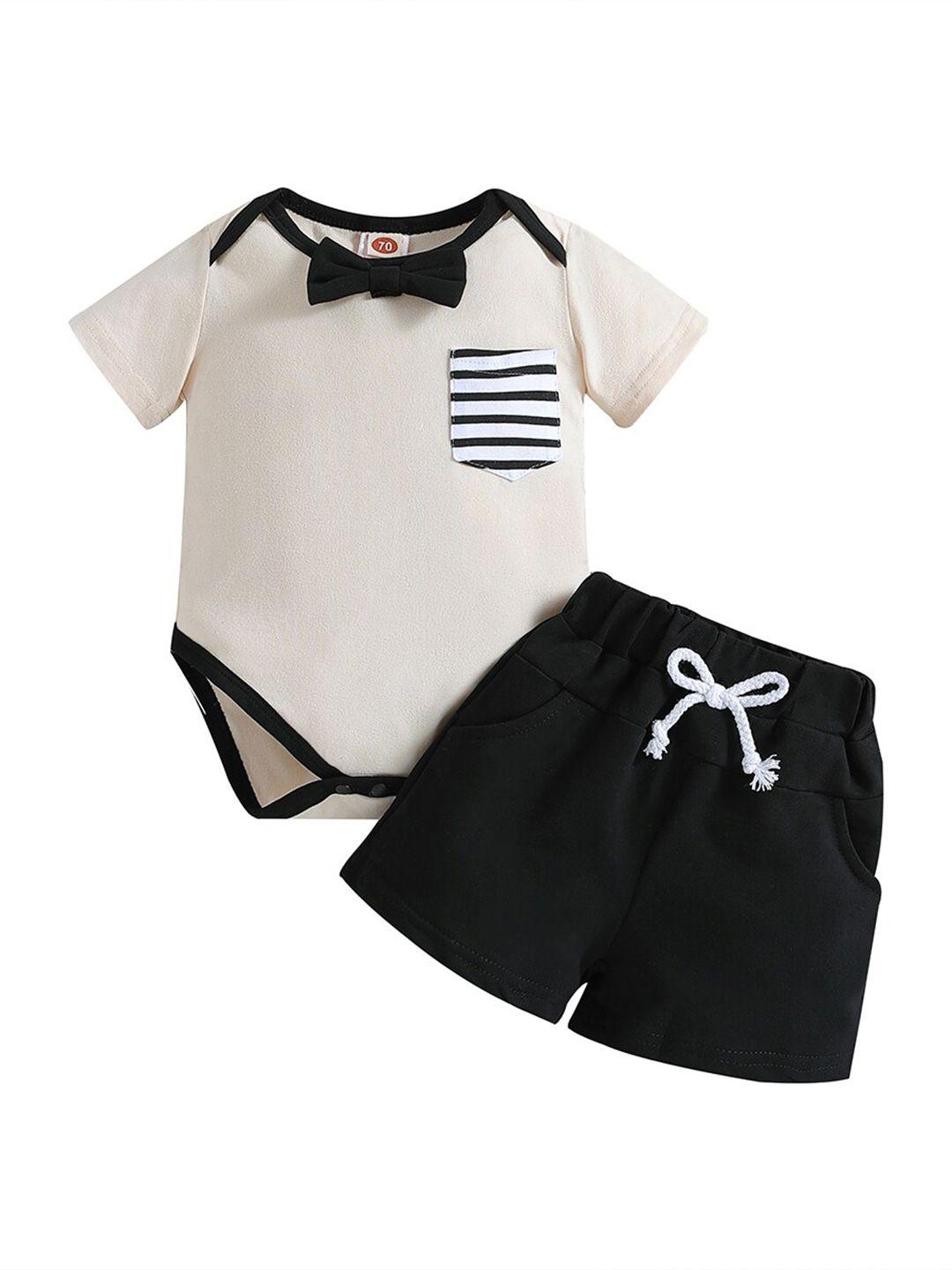 stylecast boys white & black striped t-shirt with shorts