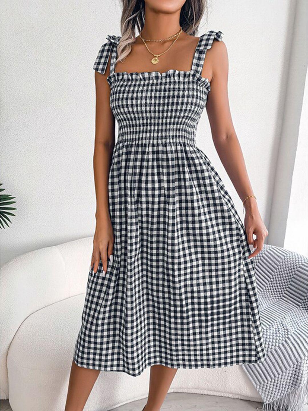 stylecast checked fit & flare midi dress