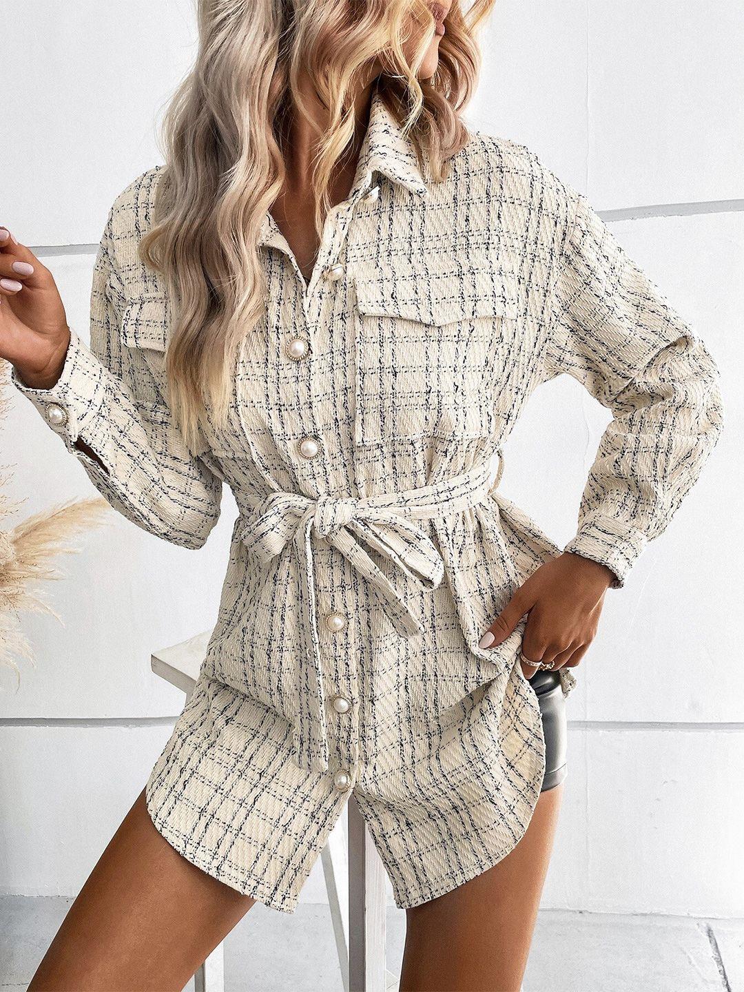 stylecast checked shirt style top
