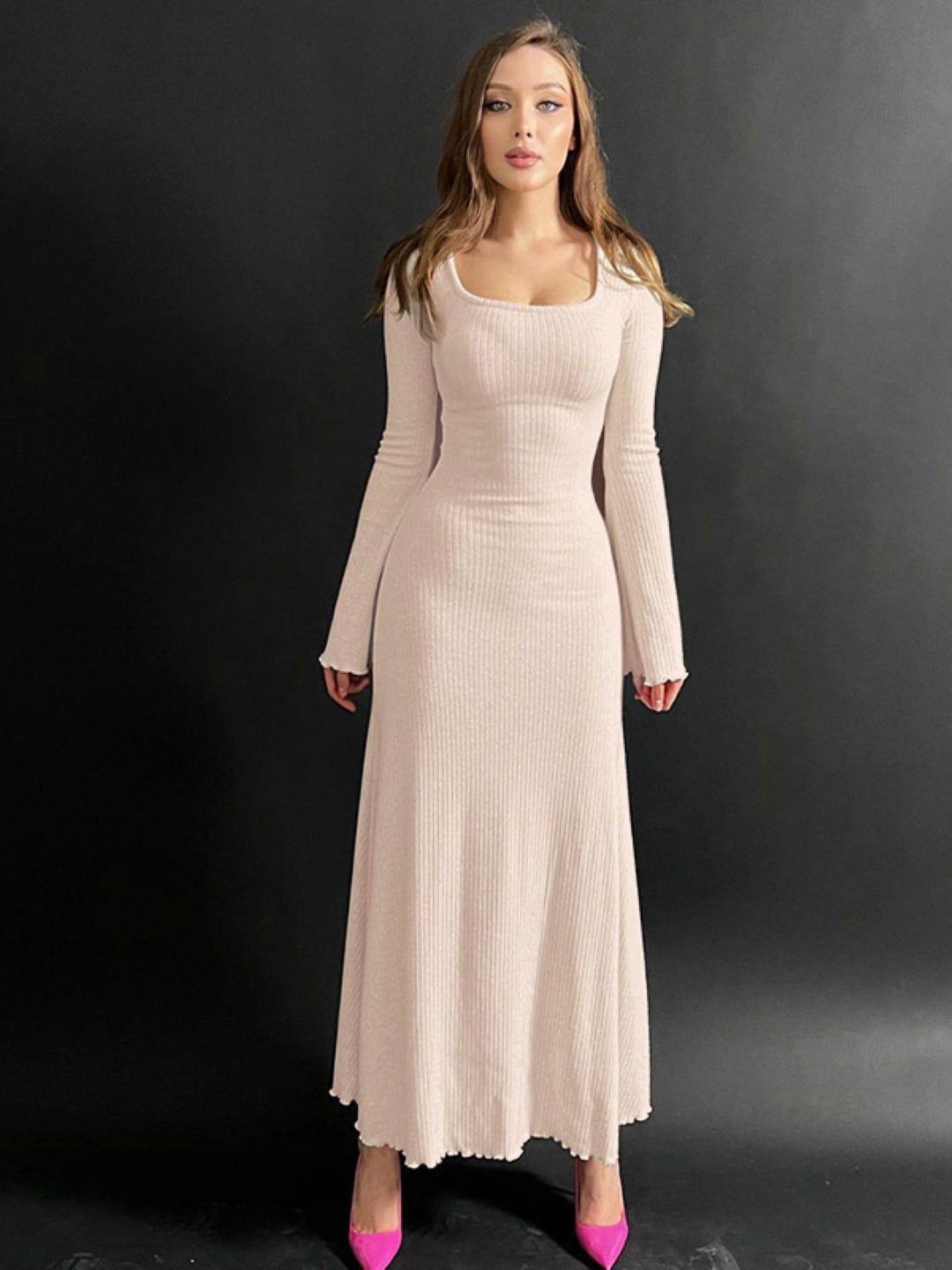 stylecast cream-coloured maxi dress