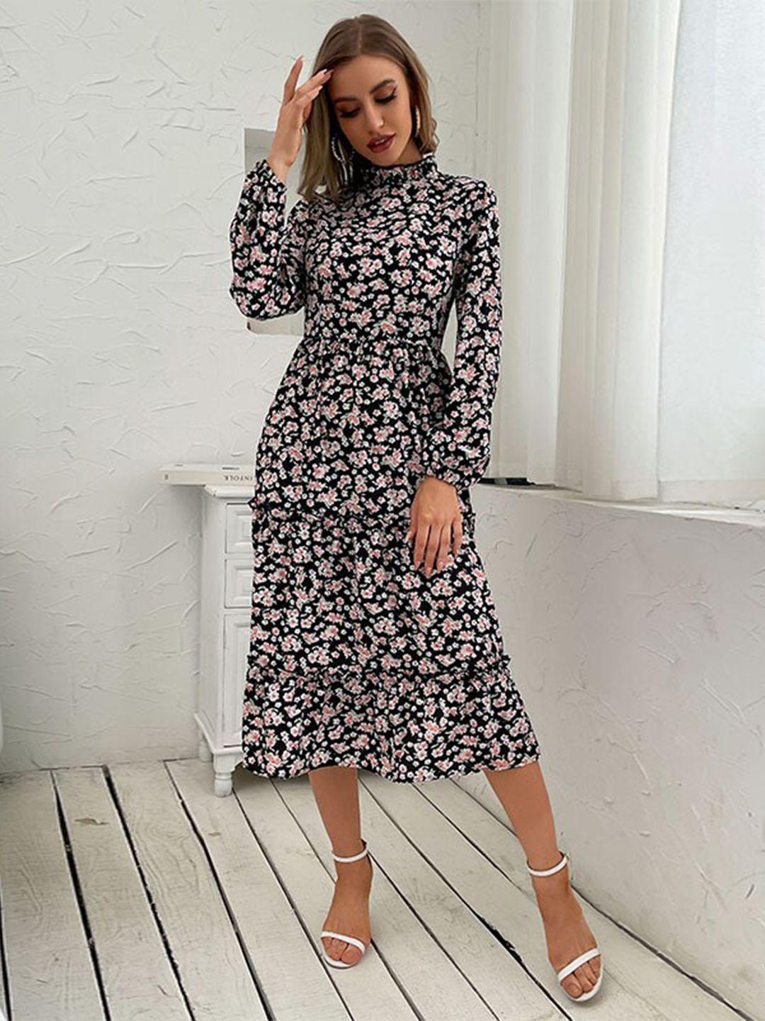 stylecast floral print fit & flare midi dress