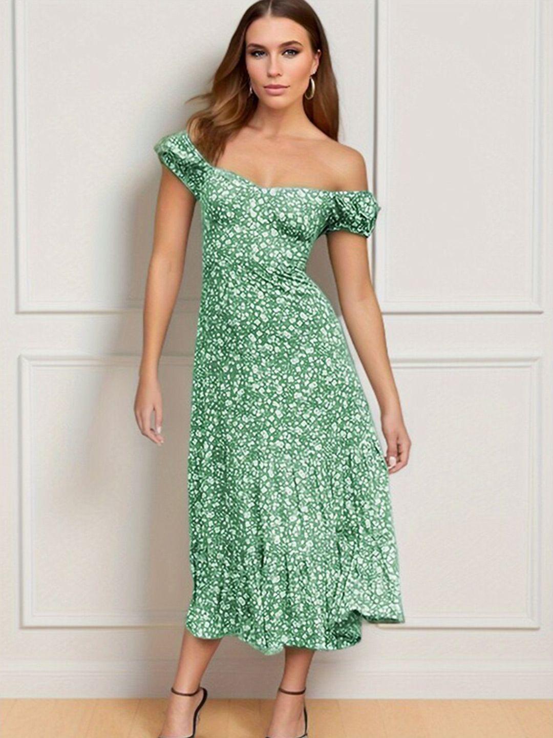 stylecast floral print off-shoulder a-line dress