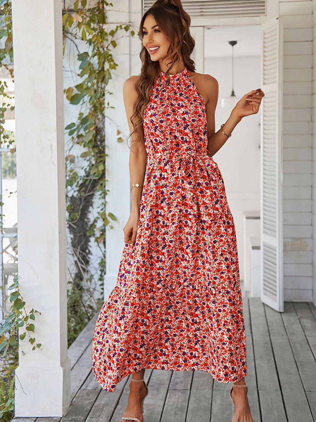 stylecast floral printed high neck maxi dress