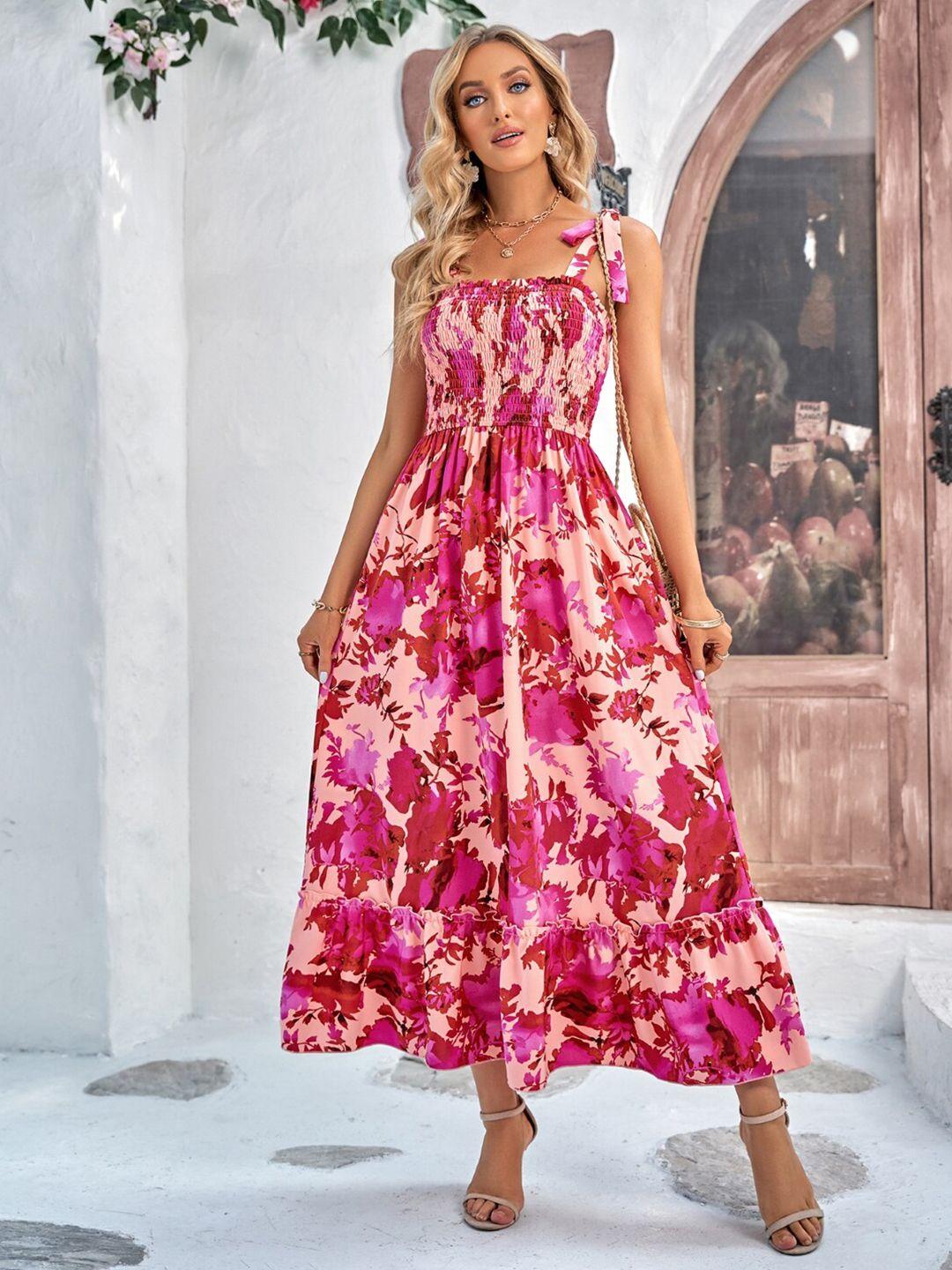 stylecast floral printed smocked maxi dress
