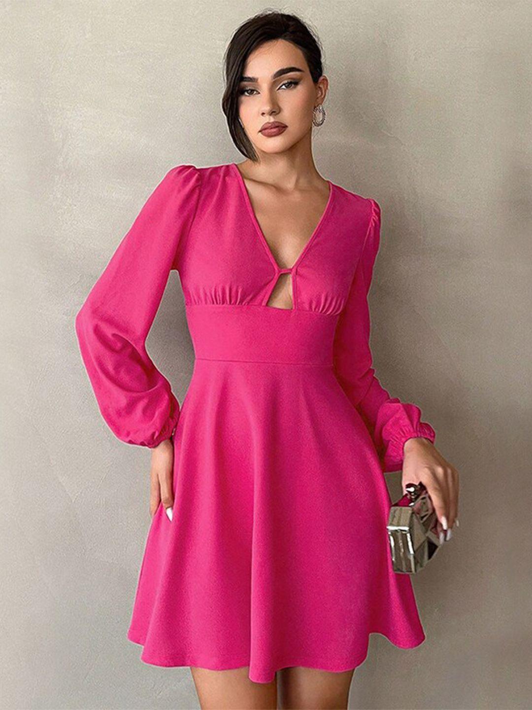 stylecast fuchsia fit & flare mini dress