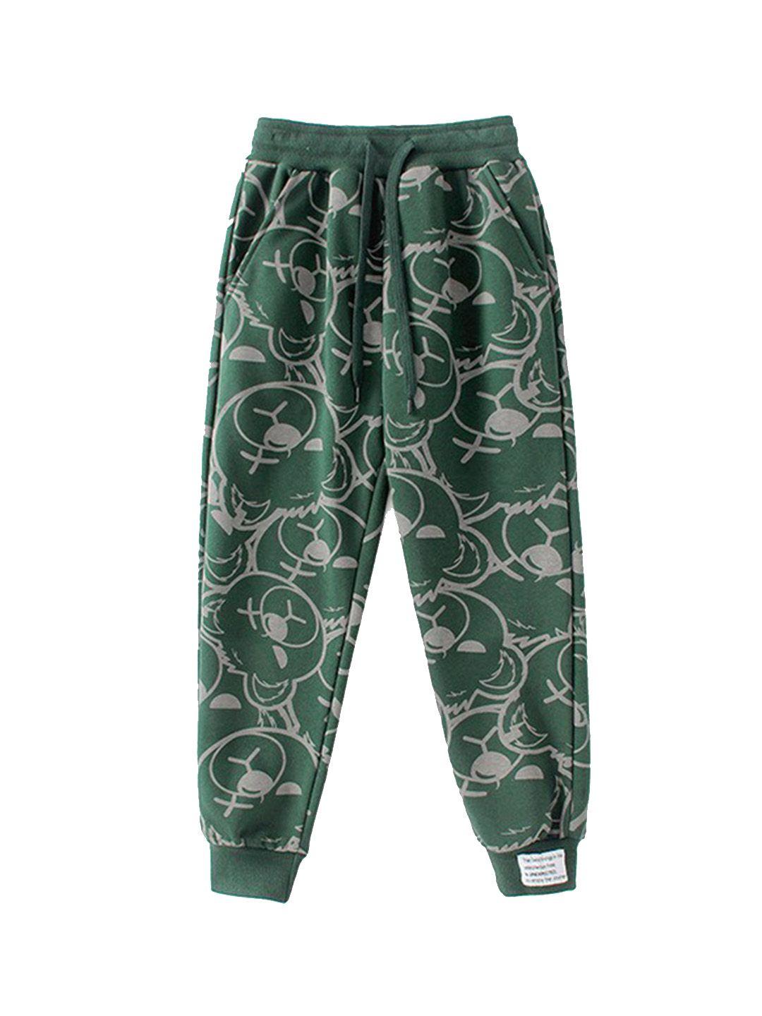 stylecast green boys conversational printed easy wash cotton jogger