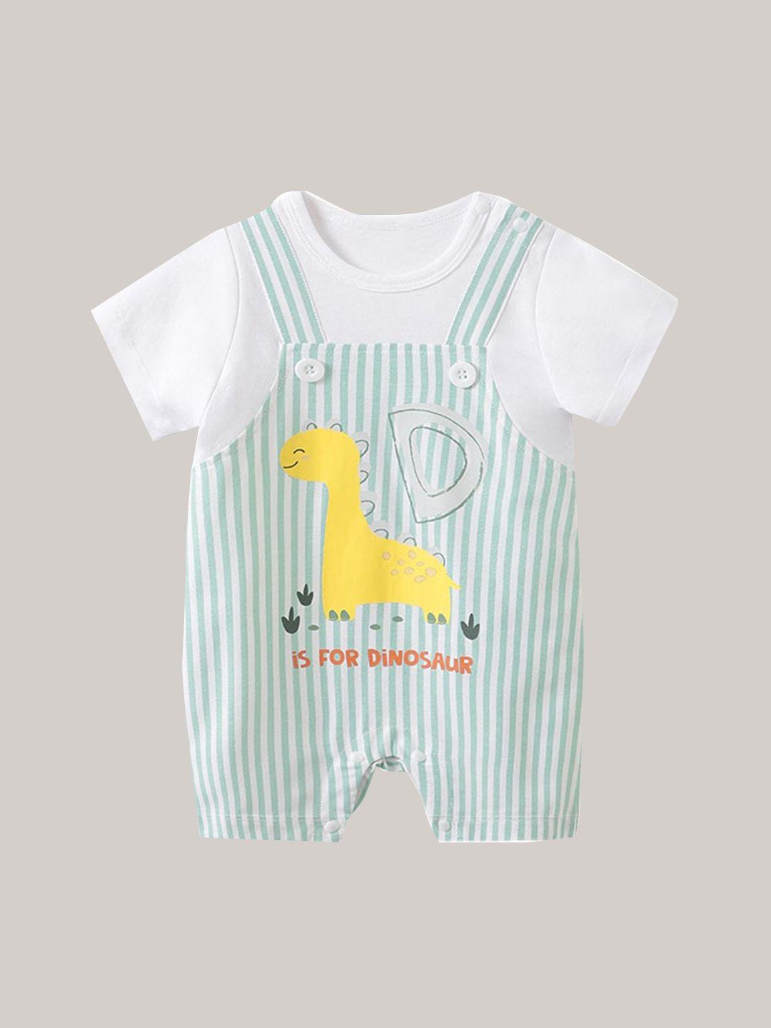 stylecast green infants printed cotton rompers