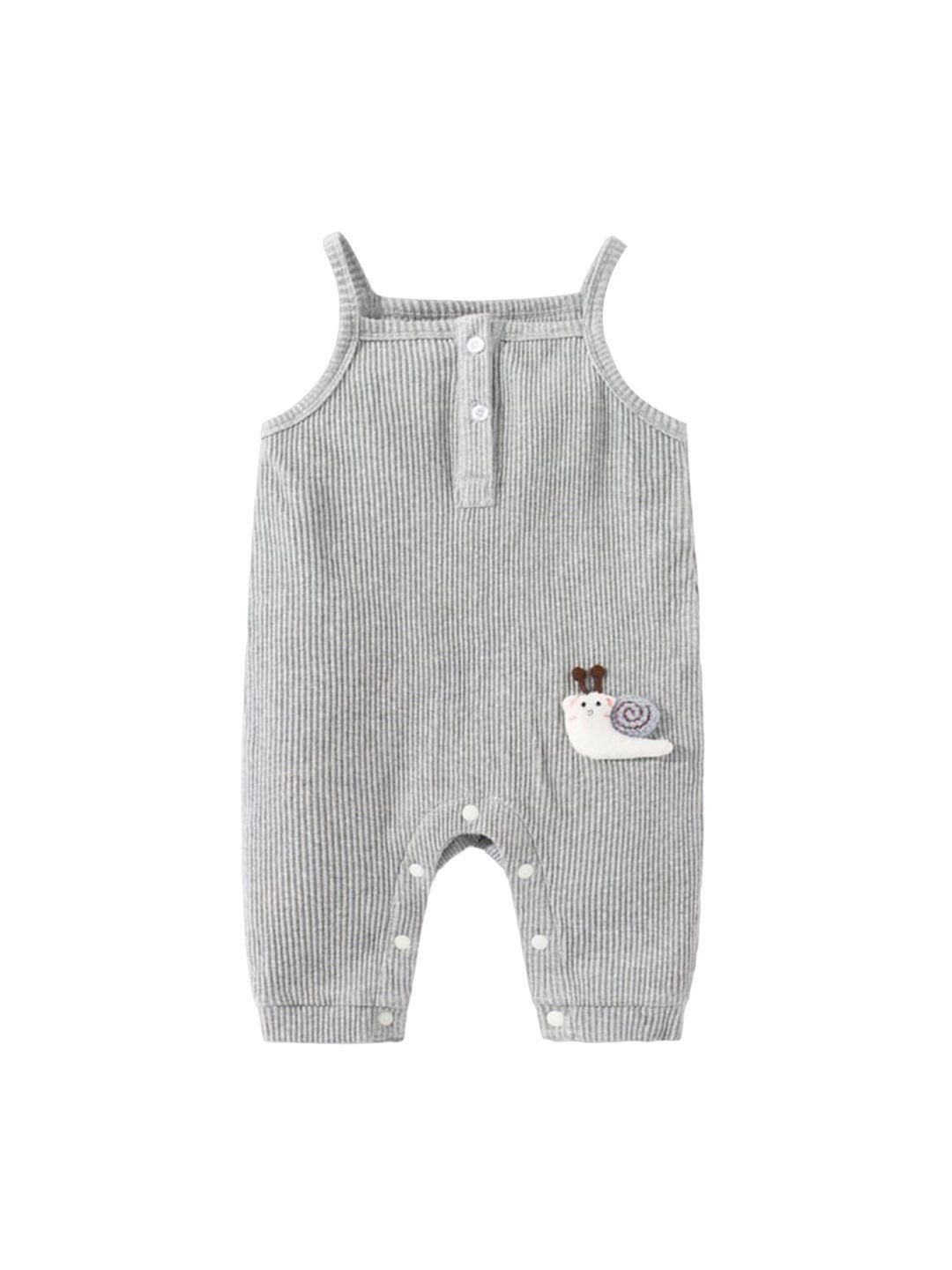 stylecast grey infants striped cotton rompers