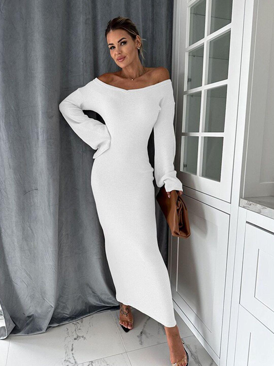 stylecast half shoulder long sleeves bodycon midi dress